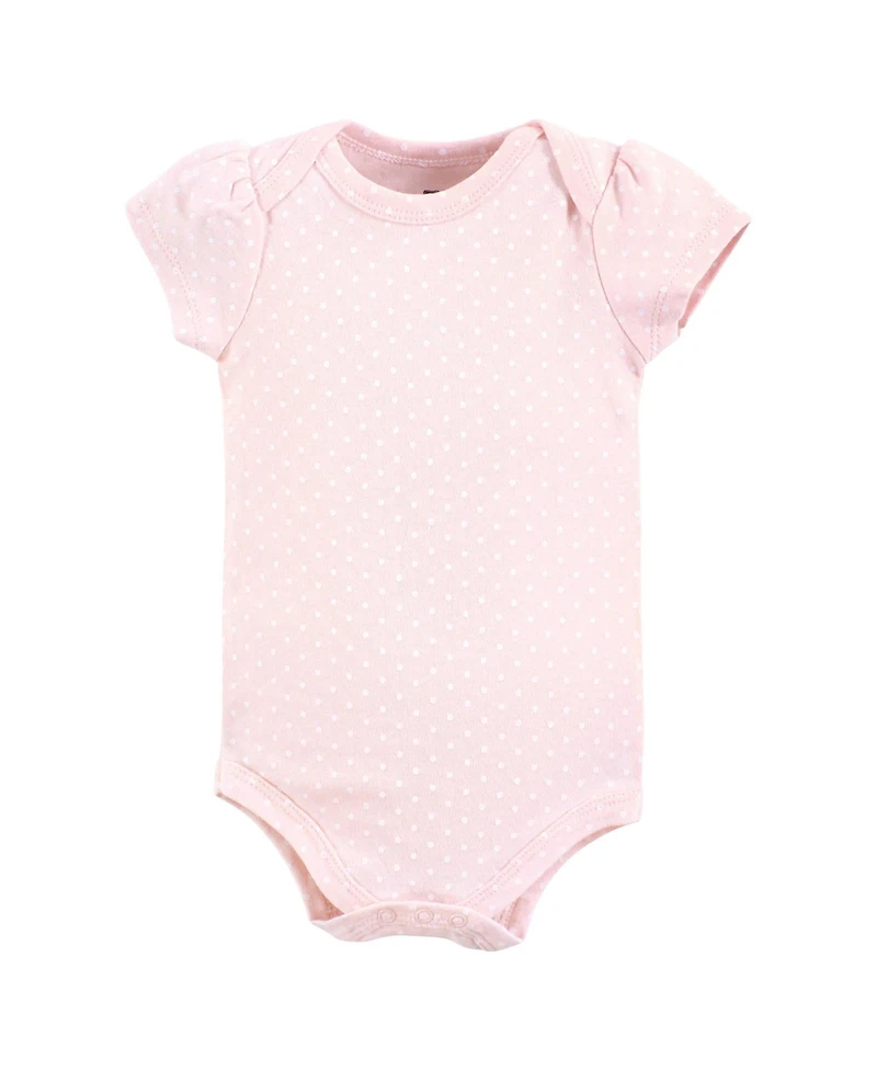 Hudson Baby Girls Cotton Bodysuits 3-Pack