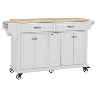 Streamdale Cambridge Natural Wood Top Kitchen Island with Storage
