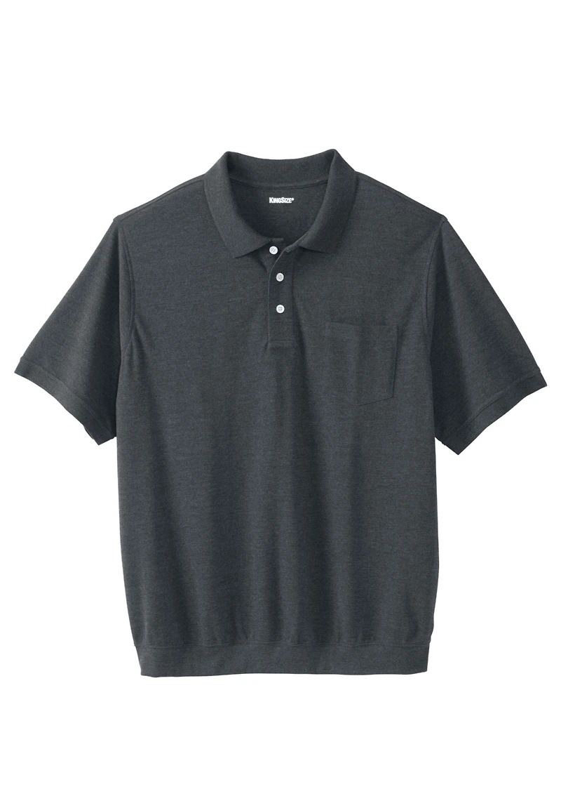 KingSize Big & Tall No Tuck Pocket Shrink-Less Cotton Polo Shirt