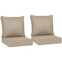 Outsunny 4 Outdoor Chair Cushions with Seat & Backrest, 24" x 24",