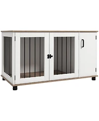 PawHut Dog Crate Furniture, Side or End Table w/ Door for Medium Large Dogs