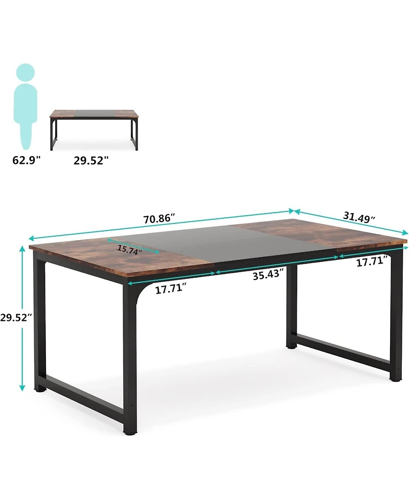 Tribesigns 70.86”Executive Desk, Large Office Computer Desk with Thicken Frame, Modern Simple Workstation Business Furniture for Home Office