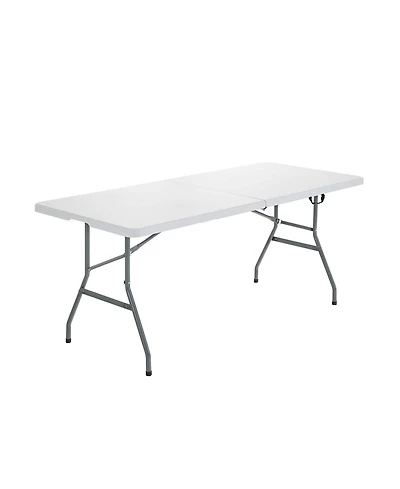 Slickblue Portable Folding Camping Table with Carrying Handle for Picnic-White