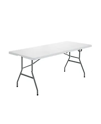 Slickblue Portable Folding Camping Table with Carrying Handle for Picnic-White