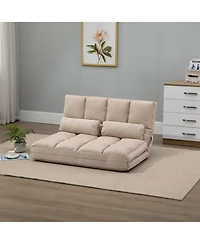 Homcom Convertible Floor Sofa w/ 8 Position Adjustable Backrest & Thick Padding