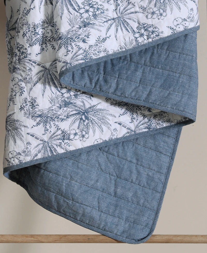 Closeout! Tommy Bahama Home Pen And Ink Reversible 3 Piece Quilt Set, King