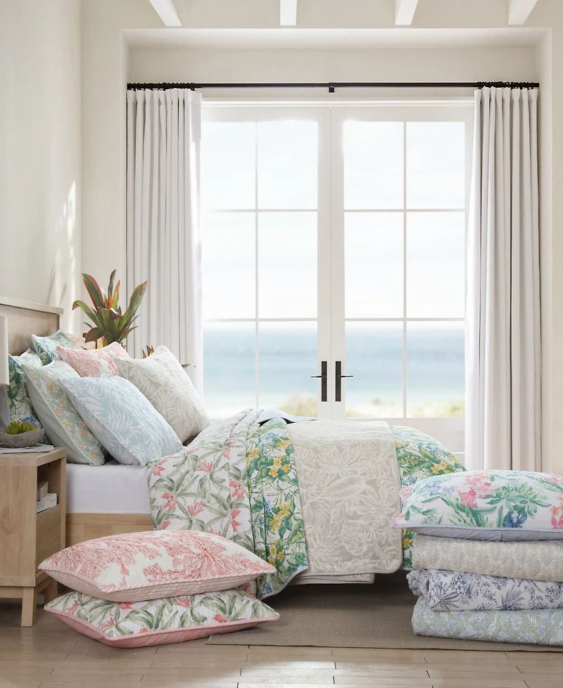 Closeout! Tommy Bahama Home Art Of Palms Reversible 2 Piece Quilt Set, Twin