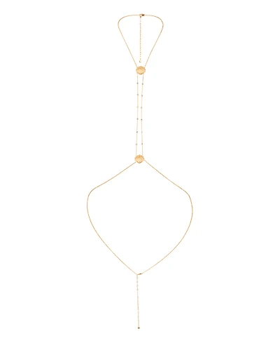 Ettika 18k Gold Plated Scallop Shell and Crystal Body Chain