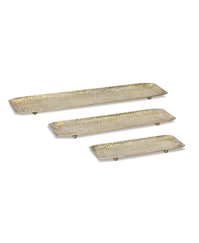 Hammered Metal Tray With Washed Finish (Set of 3)