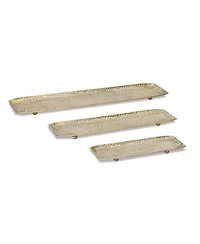Hammered Metal Tray With Washed Finish (Set of 3)