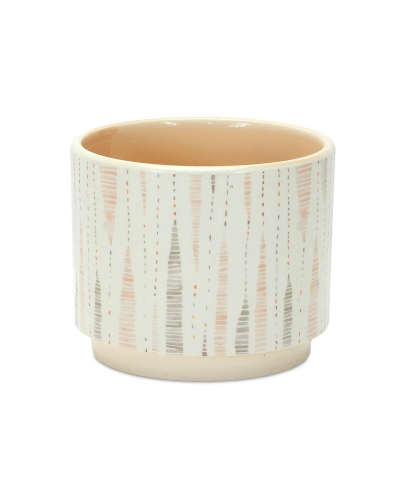 Slickblue Set of 3 Blush Patterned Stacking Pots for Stylish Indoor and Outdoor Decor