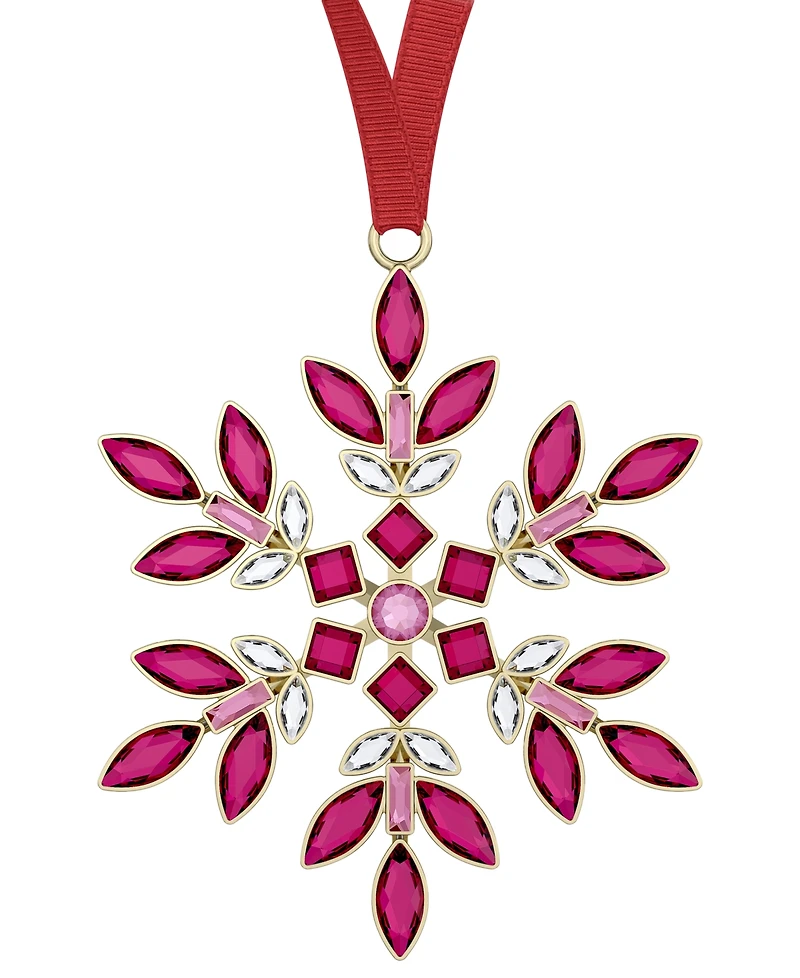 Swarovski Red Crystal Hanging Snowflake Ornament