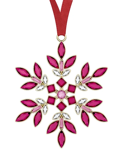 Swarovski Red Crystal Hanging Snowflake Ornament