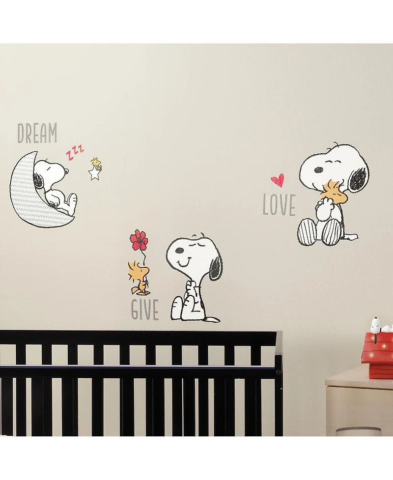 Bedtime Originals Snoopy Love Wall Decals/Stickers w/ Woodstock, Stars, & Moon