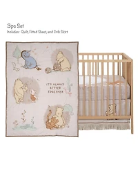 Lambs & Ivy Disney Baby Pooh Bear & Pals Cotton 3Piece Nursery Crib Bedding Set