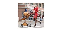 Hotmom Boys Baby Stroller: Height-Adjustable Seat and Reclining Baby Carriage with Four-Wheel Shock Absorption, Bidirectional, Elevated View, Stylish
