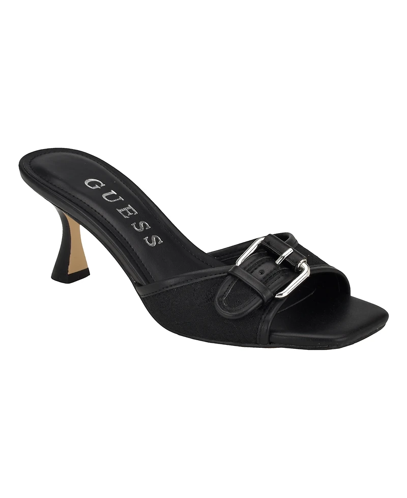 Guess Women's Dista Buckle Kitten Heel Sandals