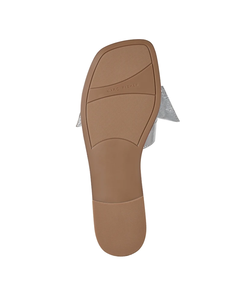 Marc Fisher Women's Finey Square Toe Slip-On Flat Sandals