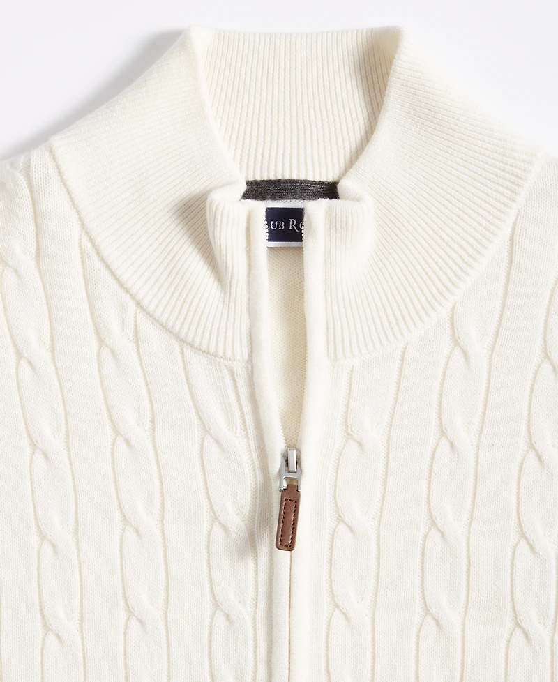 Club Room Men's Cable-Knit Full-Zip Sweater, Created for Macy's