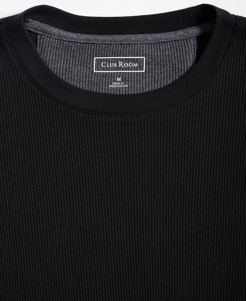 Club Room Men's Thermal Long-Sleeve Ribbed Crewneck Sweater, Created for Macy's