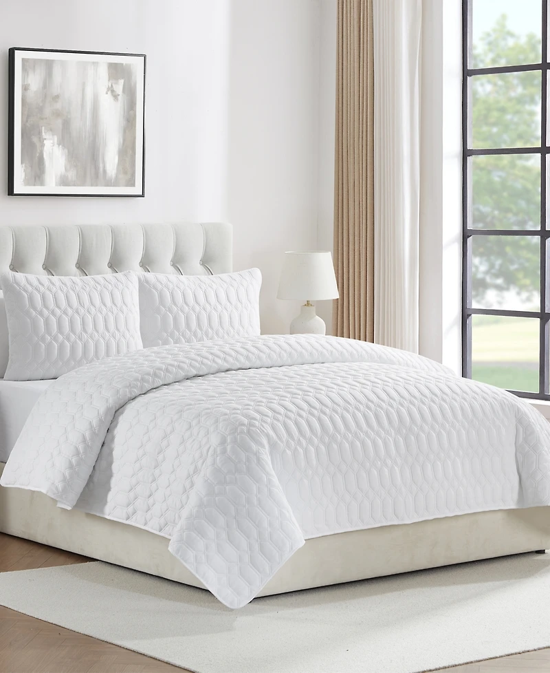 Vcny Home Diamond 3-Piece Quilt Set, Full/Queen