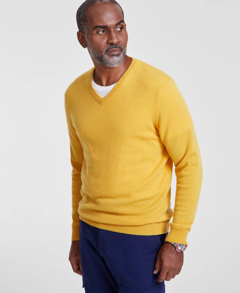 Club Room Men's 100% Cashmere V-Neck Sweater, Macy's Exclusive