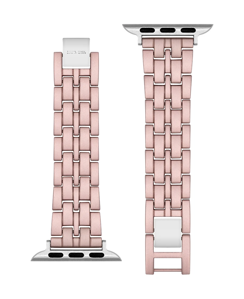 Nine West Women's Light Pink and Rose Gold-Tone Alloy Link Bracelet Designed for 38/40/41mm Apple Watch