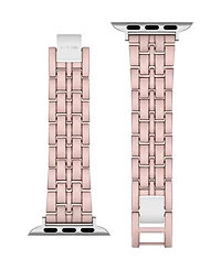 Nine West Women's Light Pink and Rose Gold-Tone Alloy Link Bracelet Designed for 38/40/41mm Apple Watch