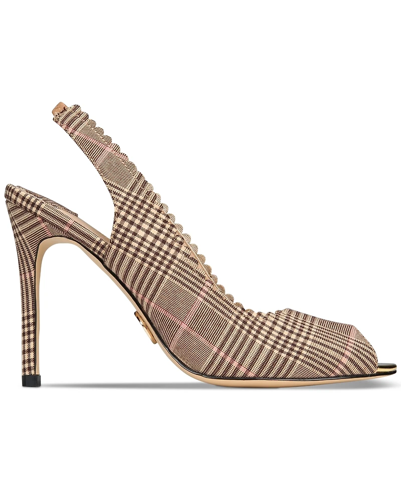 Things Ii Come Women's Laura Luxurious Scallop Peep Toe Slingback Pumps
