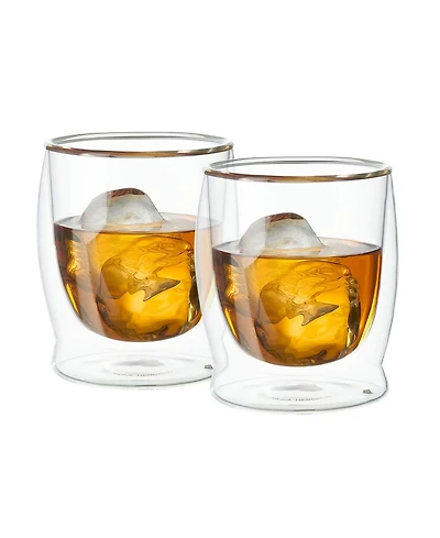 Oggi Set of 2, 10oz Whiskey Sipping Double Wall Insulated Glasses