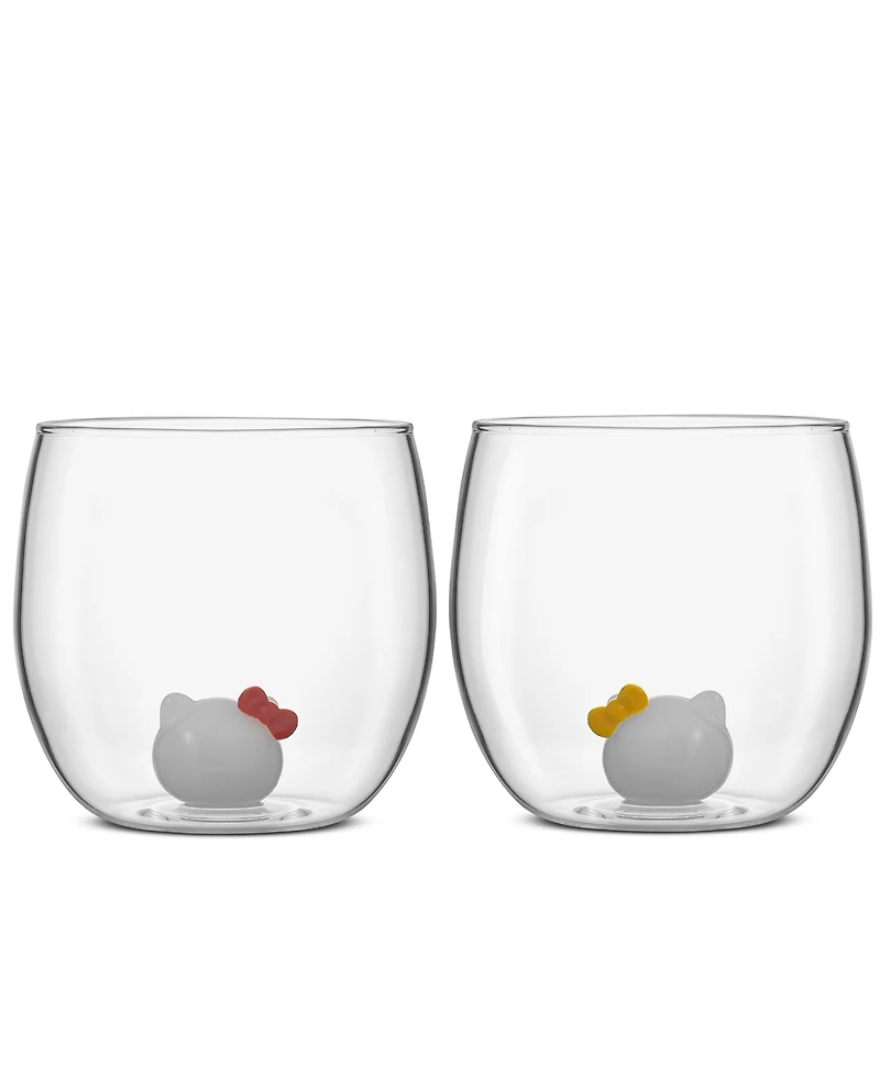 Sanrio Hello Kitty Stemless Short Glasses, Set of 2