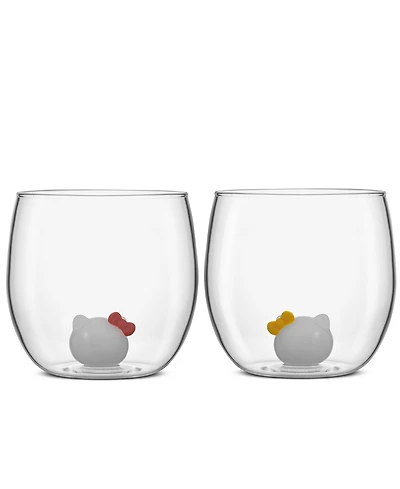Sanrio Hello Kitty Stemless Short Glasses, Set of 2
