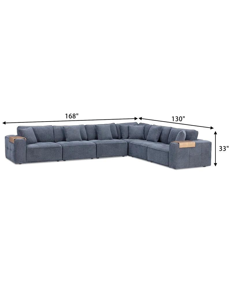 Nycolle -Pc. Modular Fabric L-Shape Sectional