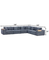 Nycolle -Pc. Modular Fabric L-Shape Sectional