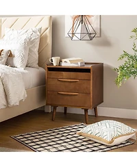 Hulala Home Mid-century Lisa 3-Drawer Nightstand with Solid Wood Legs