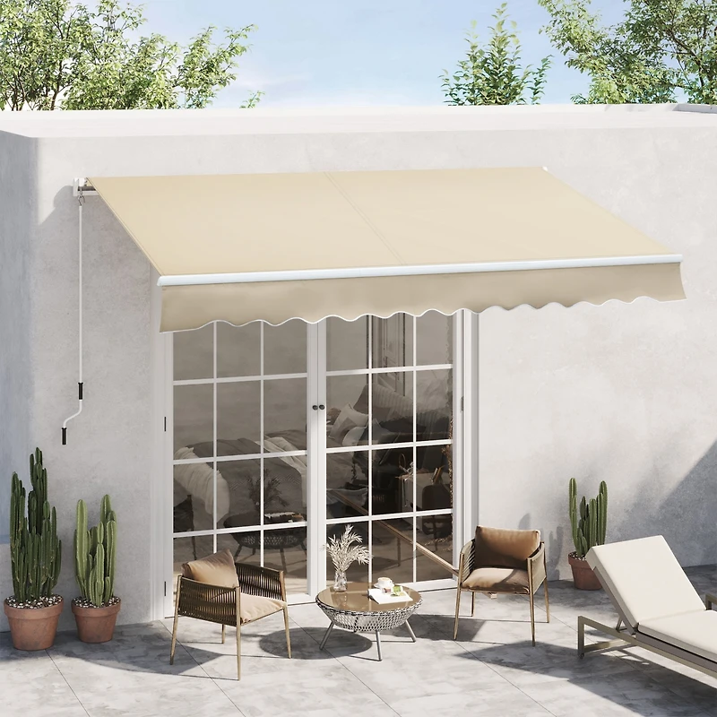 Outsunny 12' x 8' Retractable Awning, Patio Awning Sun Shade Shelter,