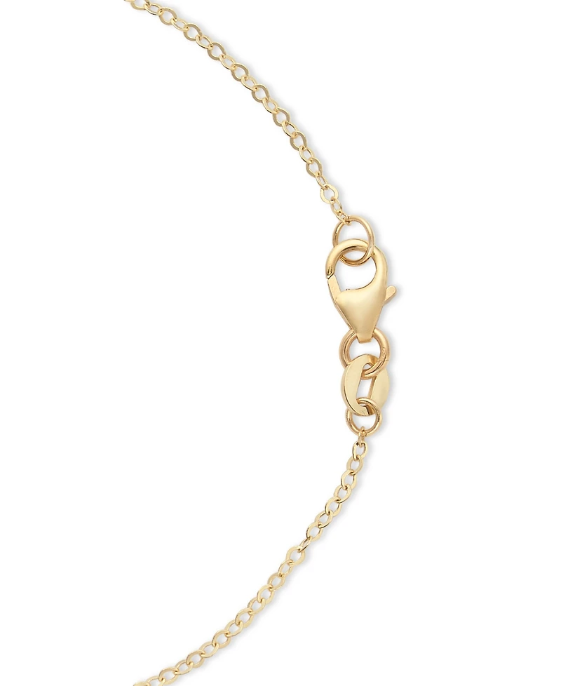Mirror Chain Multi-Strand Tassel 18" Pendant Necklace in 10k Gold