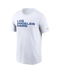 Nike Men's White Los Angeles Rams Primetime Wordmark Essential T-Shirt