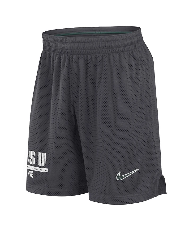 Nike Men's Anthracite Michigan State Spartans 2024 Sideline Mesh Shorts