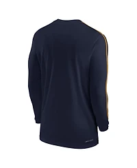 Nike Men's Navy West Virginia Mountaineers 2024 Sideline Coach Uv Performance Long Sleeve T-Shirt