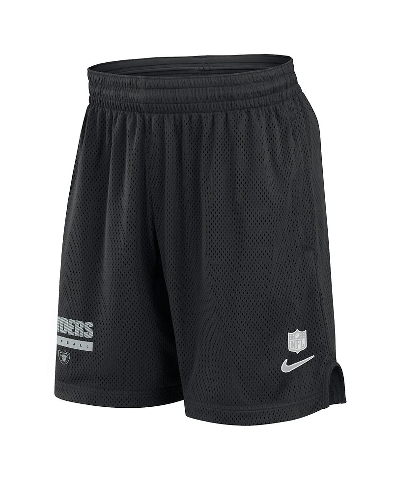 Nike Men's Black Las Vegas Raiders 2024 Sideline Performance Mesh Shorts