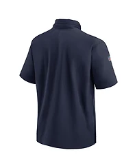 Nike Men's Navy Denver Broncos 2024 Sideline Coach Short Sleeve Half-Zip Hoodie Jacket
