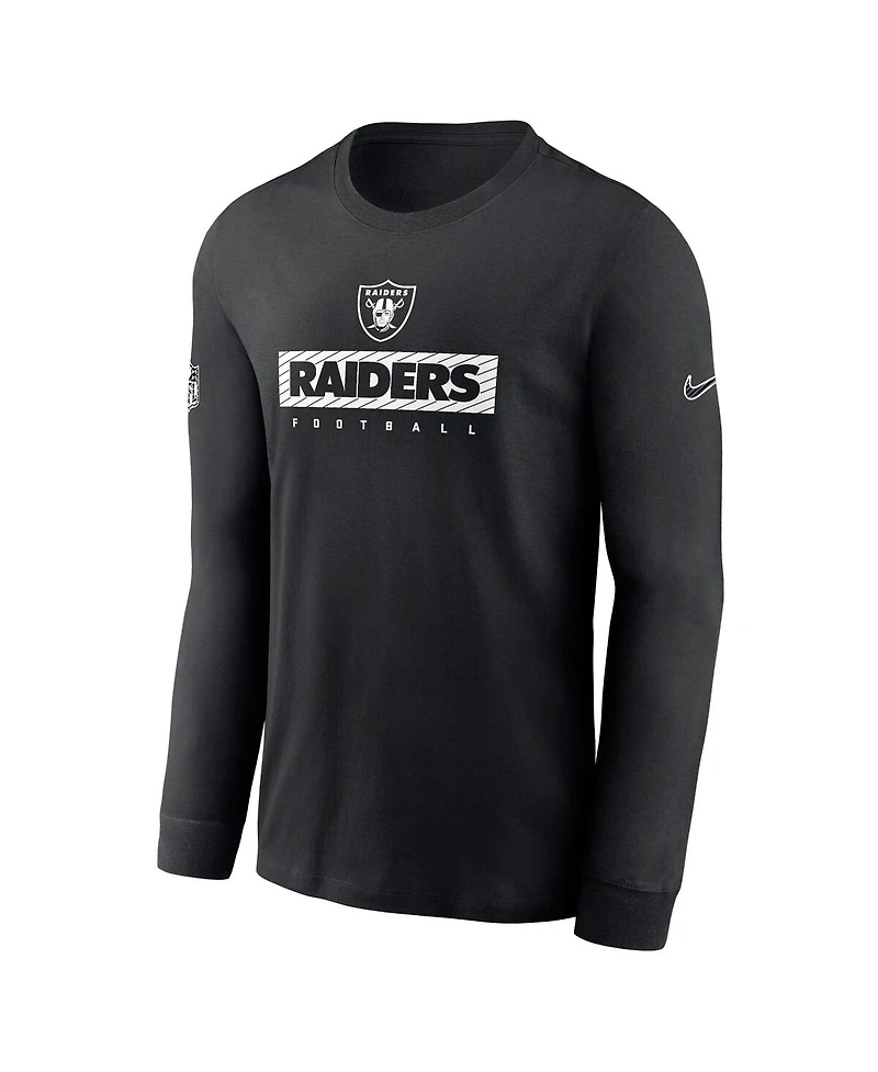 Nike Men's Black Las Vegas Raiders Sideline Performance Long Sleeve T-Shirt