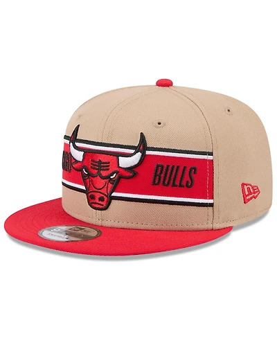 New Era Men's Tan/Red Chicago Bulls 2024 Nba Draft 9FIFTY Snapback Hat