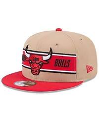 New Era Men's Tan/Red Chicago Bulls 2024 Nba Draft 9FIFTY Snapback Hat