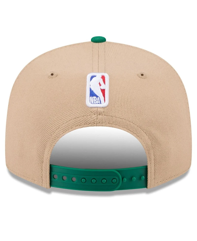 New Era Men's Tan/Kelly Green Boston Celtics 2024 Nba Draft 9FIFTY Snapback Hat