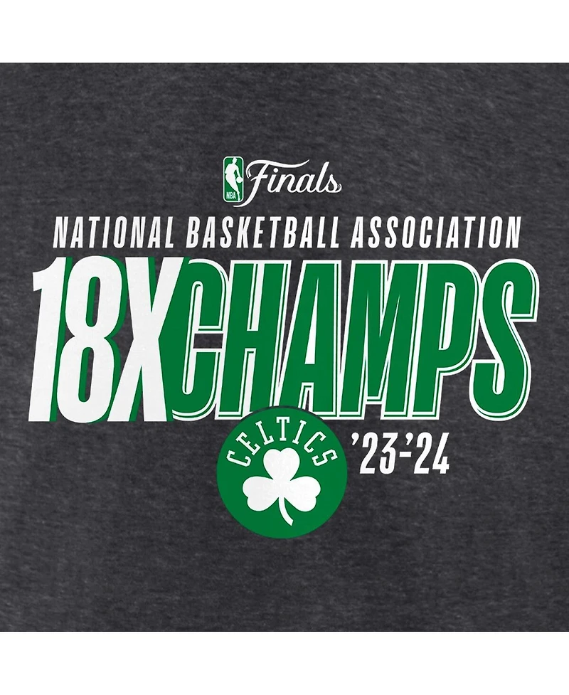 Fanatics Men's Heather Charcoal Boston Celtics 18-Time Nba Finals Champions Steal the Ball T-Shirt