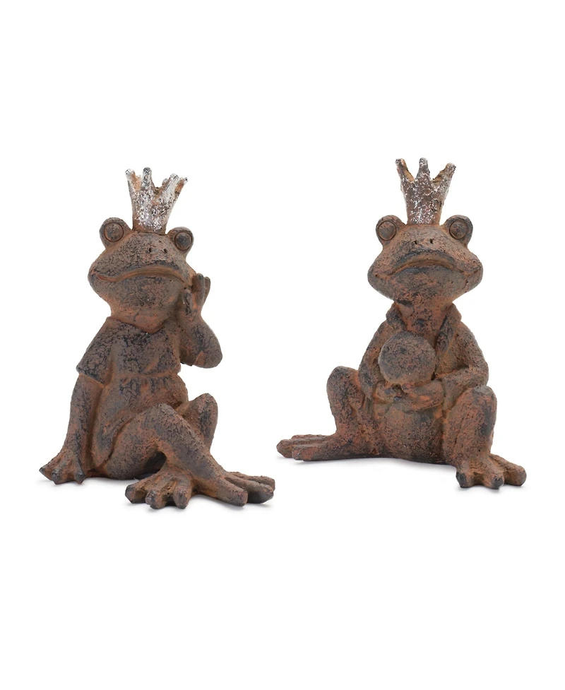 Slickblue Elegant Sitting Frog Figurines - Set of 6 Garden Decorations