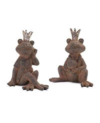 Slickblue Elegant Sitting Frog Figurines - Set of 6 Garden Decorations
