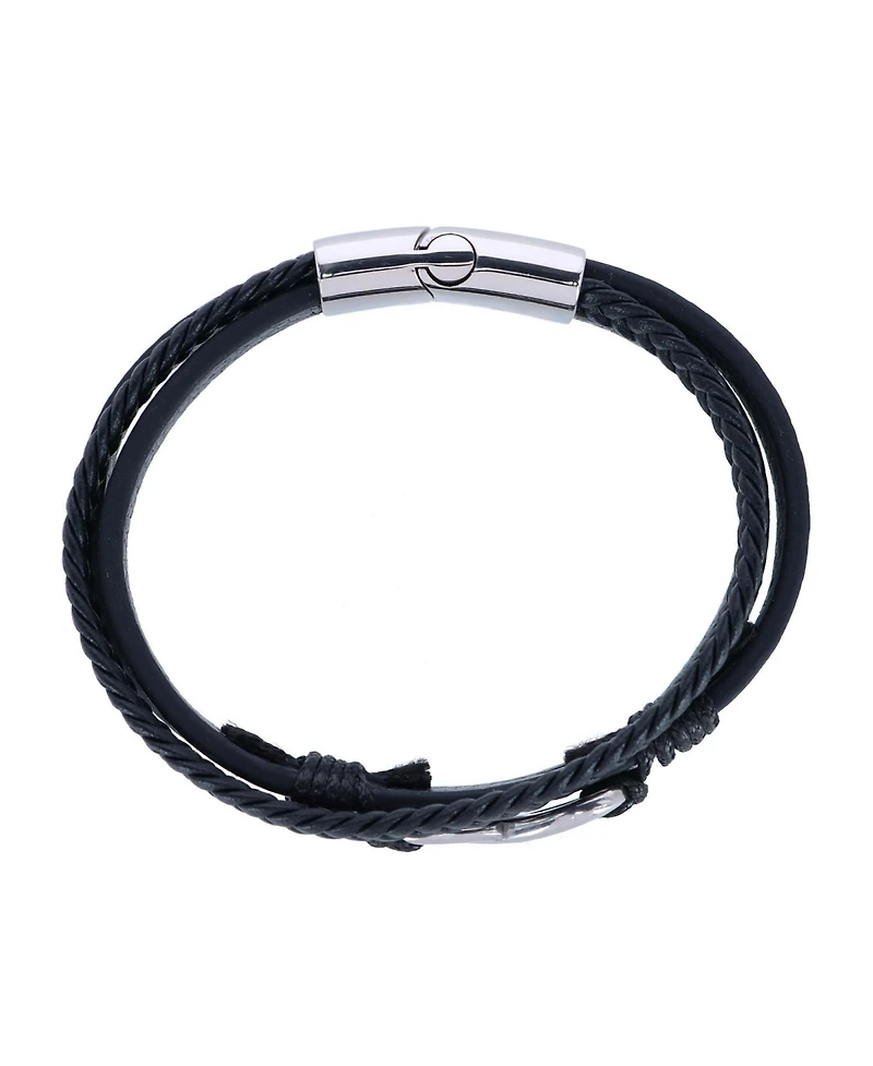 Trafalgar Loose Fit Infinity 3 Band Secure Clasp Leather Bracelet